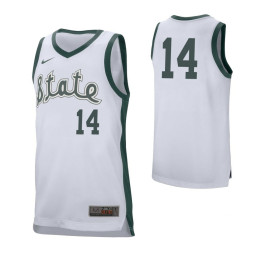 Youth Michigan State Spartans #14 Brock Washington Retro Performance Authentic College Basketball Jersey White