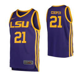 LSU Tigers #21 Courtese Cooper Authentic College Basketball Jersey Purple