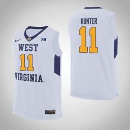 West Virginia Mountaineers #11 D'Angelo Hunter Replica College Basketball Jersey White