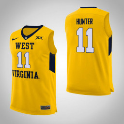 West Virginia Mountaineers #11 D'Angelo Hunter Replica College Basketball Jersey Yellow