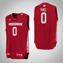 Wisconsin Badgers #0 D'Mitrik Trice Replica College Basketball Jersey Red
