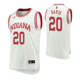 Youth Indiana Hoosiers #20 De'Ron Davis Home Authentic College Basketball Jersey White
