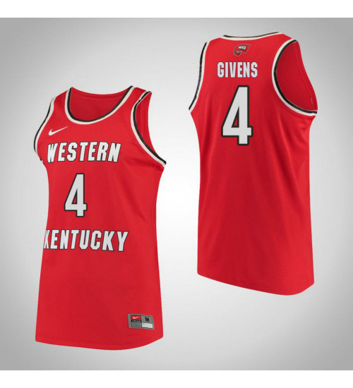 Western Kentucky #4 Dee Givens Performance Authentic College Basketball Jersey Red
