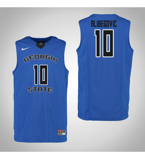 Georgia State Panthers #10 Denis Alibegovic Replica College Basketball Jersey Blue
