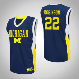 Michigan Wolverines #22 Duncan Robinson Fadeaway Authentic College Basketball Jersey Blue
