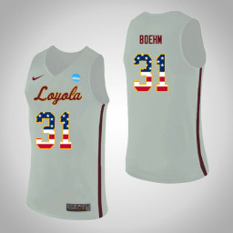 Youth Loyola (Chi) Ramblers #31 Dylan Boehm USA Flag Replica College Basketball Jersey White