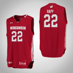 Wisconsin Badgers #22 Ethan Happ Replica College Basketball Jersey Red