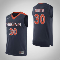 Virginia Cavaliers #30 Felicia Aiyeotan Replica College Basketball Jersey Navy
