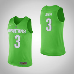Michigan State Spartans #3 Foster Loyer Replica College Basketball Jersey Green