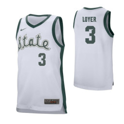 Michigan State Spartans #3 Foster Loyer Authentic College Basketball Jersey White