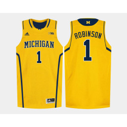 Youth Michigan Wolverines #1 Glenn Robinson III Authentic College Basketball Jersey Gold