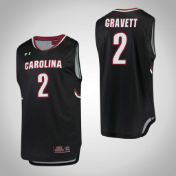 South Carolina Gamecocks #2 Hassani Gravett Authentic College Basketball Jersey Black