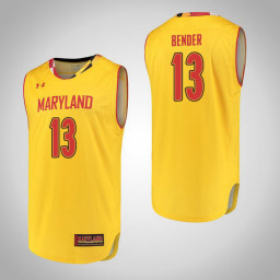 Women's Maryland Terrapins #13 Ivan Bender Authentic College Basketball Jersey Yellow