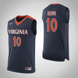 Virginia Cavaliers #10 J'Kyra Brown Authentic College Basketball Jersey Navy