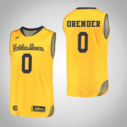 California Golden Bears #0 Jacob Orender Authentic College Basketball Jersey Gold