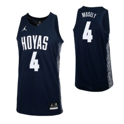 Georgetown Hoyas #4 Jagan Mosely Authentic College Basketball Jersey Navy
