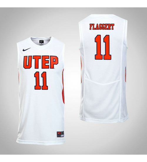 Youth UTEP Miners #11 Jake Flaggert Authentic College Basketball Jersey White