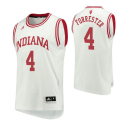Indiana Hoosiers #4 Jake Forrester Home Authentic College Basketball Jersey White