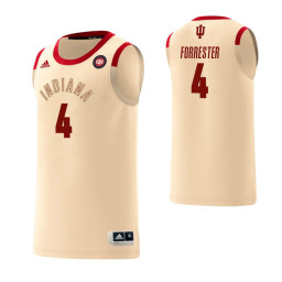 Indiana Hoosiers #4 Jake Forrester Harlem Renaissance Authentic College Basketball Jersey Cream