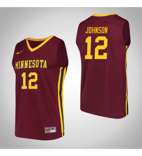 Youth Minnesota Golden Gophers #12 Jarvis Johnson Performance Replica College Basketball Jersey Maroon