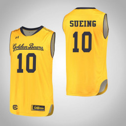 Youth California Golden Bears #10 Justice Sueing Replica College Basketball Jersey Gold