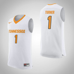 Tennessee Volunteers #1 Lamonte Turner Replica College Basketball Jersey White