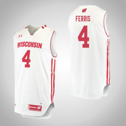 Youth Wisconsin Badgers #4 Matt Ferris Authentic College Basketball Jersey White
