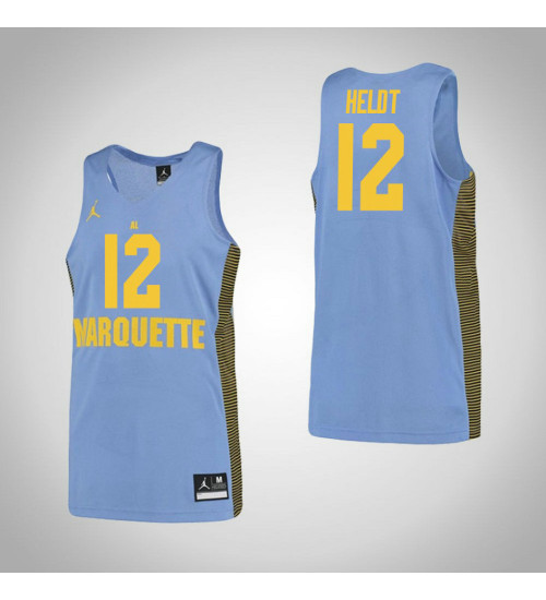 Marquette Golden Eagles #12 Matt Heldt Replica College Basketball Jersey Blue