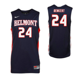 Belmont Bruins #24 Michael Benkert Replica College Basketball Jersey Navy