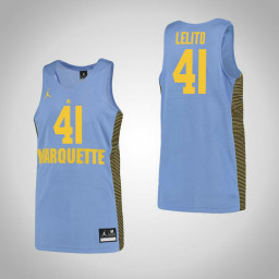 Marquette Golden Eagles #41 Mike Lelito Replica College Basketball Jersey Blue