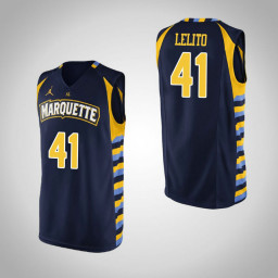 Marquette Golden Eagles #41 Mike Lelito Replica College Basketball Jersey Navy