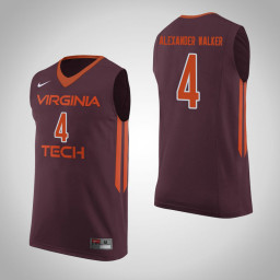 Youth Virginia Tech Hokies #4 Nickeil Alexander-Walker Authentic College Basketball Jersey Maroon