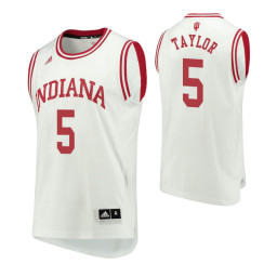 Indiana Hoosiers #5 Quentin Taylor Home Authentic College Basketball Jersey White