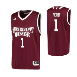 Youth Mississippi State Bulldogs #1 Reggie Perry Authentic College Basketball Jersey Maroon