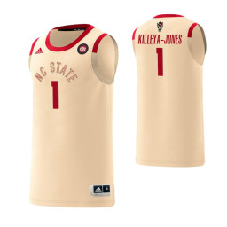 NC State Wolfpack #1 Sacha Killeya-Jones Harlem Renaissance Authentic College Basketball Jersey Cream