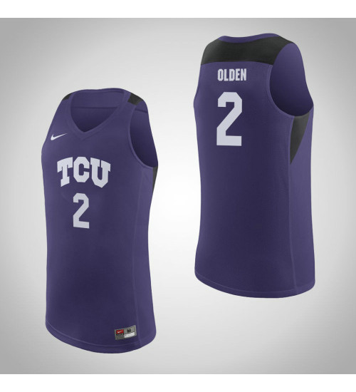 TCU Horned Frogs #2 Shawn Olden Replica College Basketball Jersey Purple