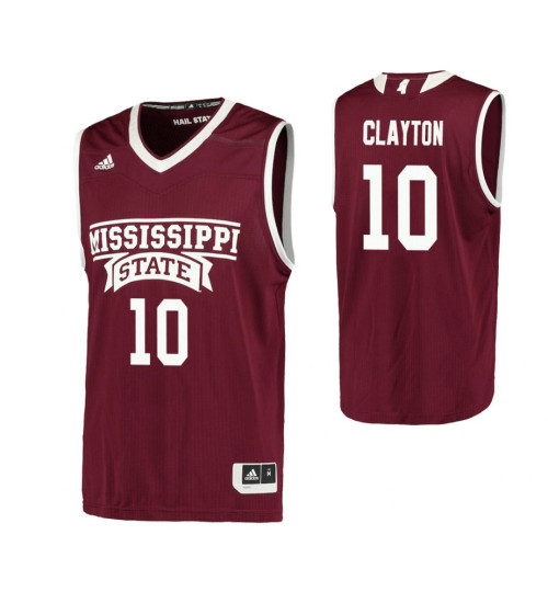 Mississippi State Bulldogs #10 Tate Clayton Authentic College Basketball Jersey Maroon