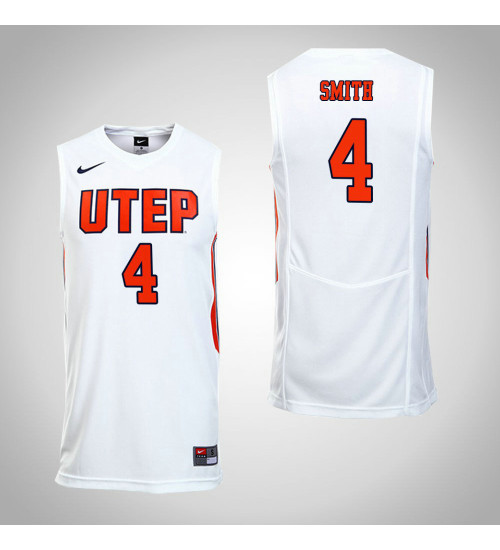 Women's UTEP Miners #4 Tirus Smith Authentic College Basketball Jersey White
