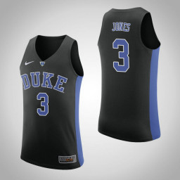 Duke Blue Devils #3 Tre Jones Authentic College Basketball Jersey Black