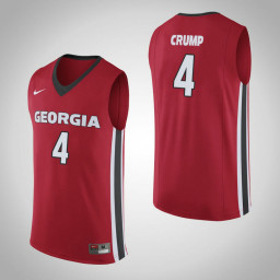 Georgia Bulldogs #4 Tyree Crump Authentic College Basketball Jersey Red