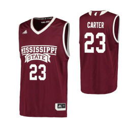 Mississippi State Bulldogs #23 Tyson Carter Authentic College Basketball Jersey Maroon