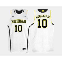 Youth Michigan Wolverines #10 Tim HardRoad Jr. White Home Authentic College Basketball Jersey