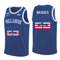 Villanova Wildcats #25 Mikal Bridges Replica College Basketball Jersey Blue