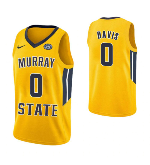 Murray State Racers #0 Mike Davis Replica College Basketball Jersey Yellow