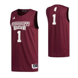Mississippi State Bulldogs #1 Basketball Replica College Basketball Jersey Maroon