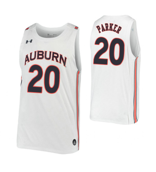 Youth Auburn Tigers #20 Myles Parker White Authentic College Basketball Jersey