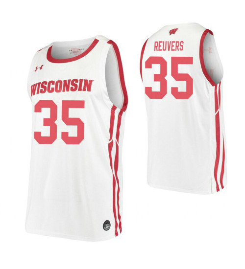 Women's Nate Reuvers Replica College Basketball Jersey White Wisconsin Badgers
