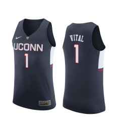 Youth Uconn Huskies #1 Christian Vital Authentic College Basketball Jersey Navy