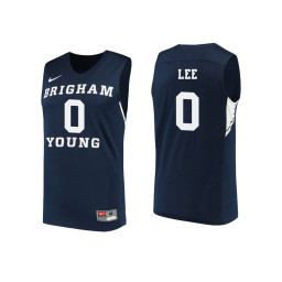 Women's BYU Cougars #0 Kolby Lee Replica College Basketball Jersey Navy