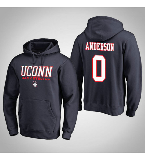 Uconn Huskies #0 Antwoine Anderson Men's Navy College Basketball Hoodie